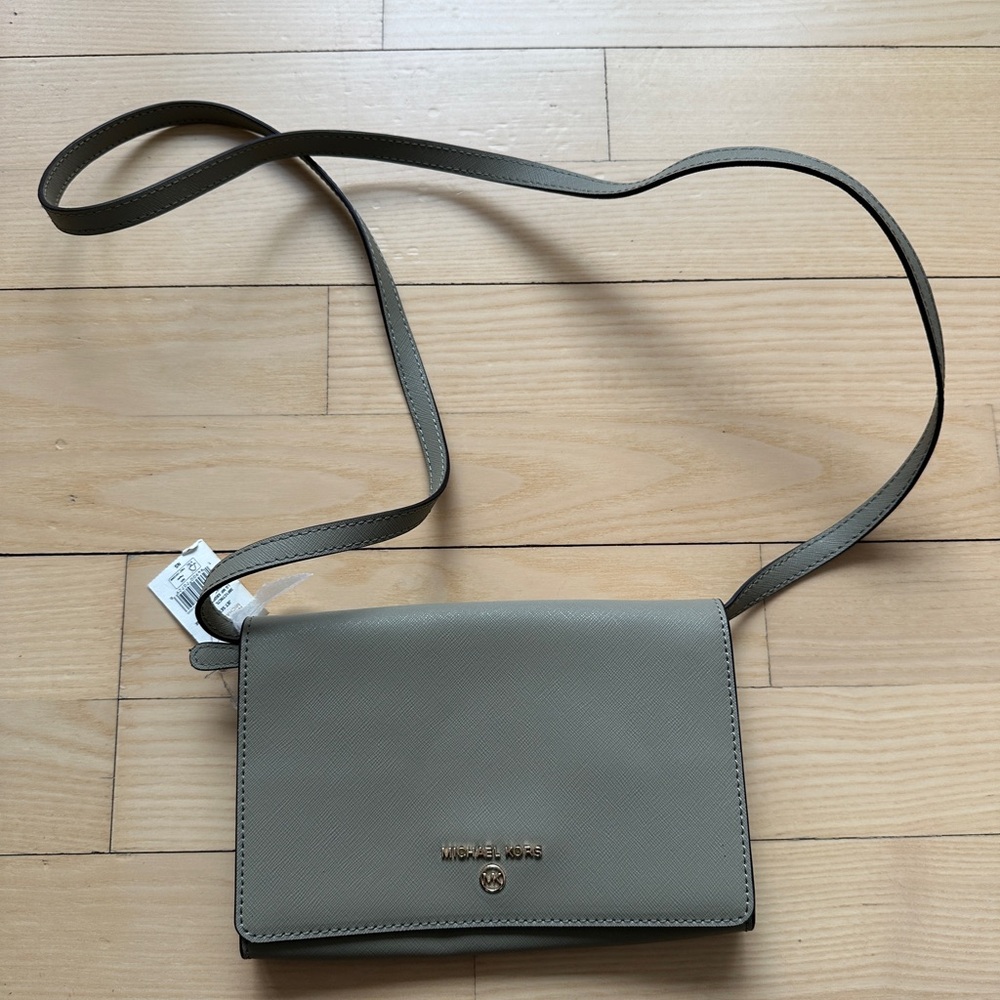Michael Kors Leather Crossbody Clutch